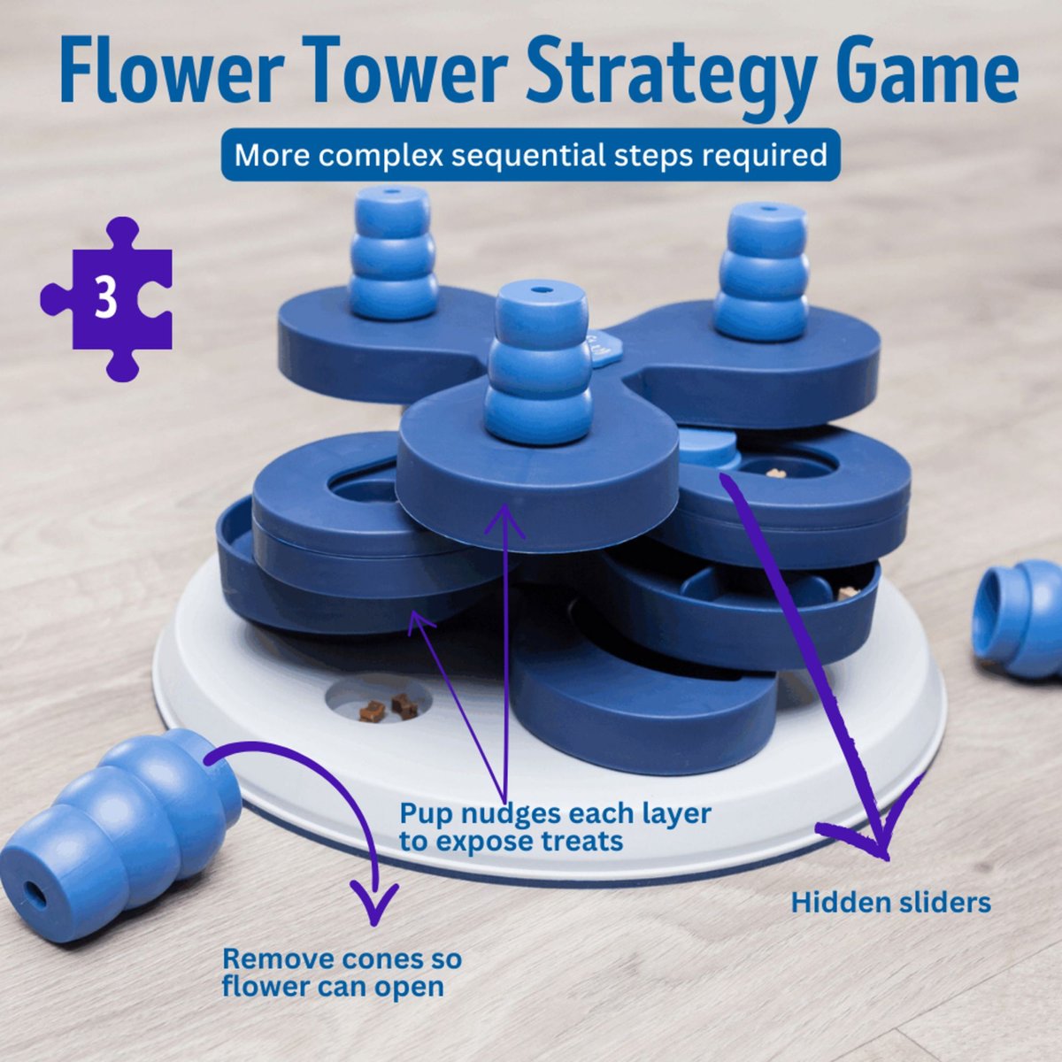 TRIXIE Flower Tower Activity Strategy Game Dog Toy