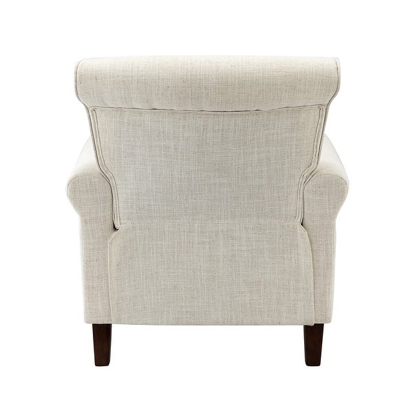 Nyctelius Upholstered Comfy Accent chair with Classic Turned Wooden Legs and Nailhead Trim by HULALA HOME