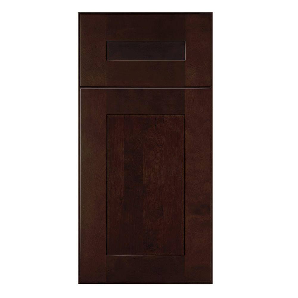 Home Decorators Collection Franklin Assembled 18x34.5x24 in. Plywood Shaker Base Kitchen Cabinet Right with Soft Close in Stained Manganite B18R-FMG