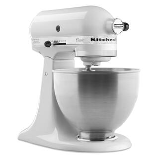 KitchenAid Classic Series 4.5 Qt. 10-Speed White Stand Mixer with Tilt-Head K45SSWH