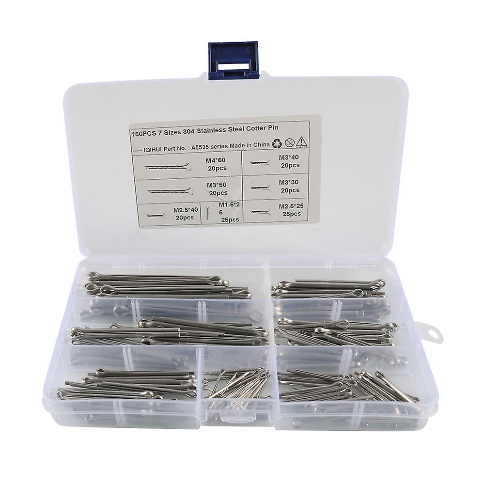 150pcs Cotter Prong Assortment Kit 304 Stainless Steel Hardware Prong For Automotive Mechanics Car Garage Workshop Power Equipment Cars