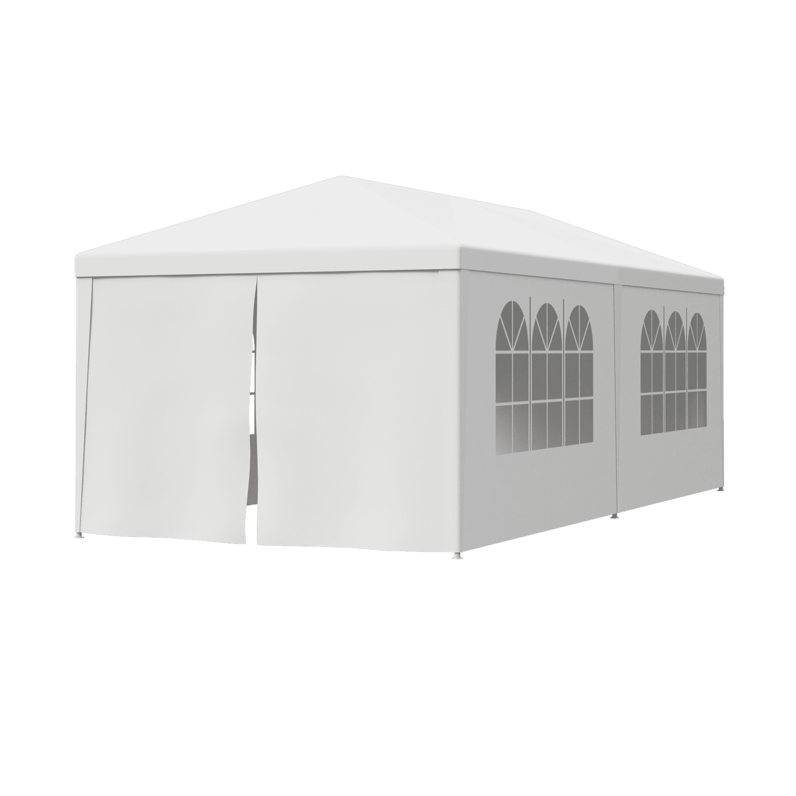 ZENY Outdoor Wedding Party Tent Gazebo Canopy White 4 Walls W/Windows + 2 Solid Walls 10 x 20'