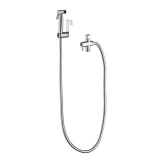 WELLFOR Non-Electric Bidet Attachment in Stainless Steel Handheld Sprayer(T-Valve) with Two Mount Toilet Attachment Sprayers WA-FX0019