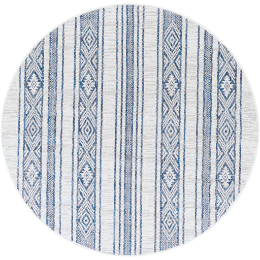 Eagean Indoor/Outdoor Striped Bright Blue Rug