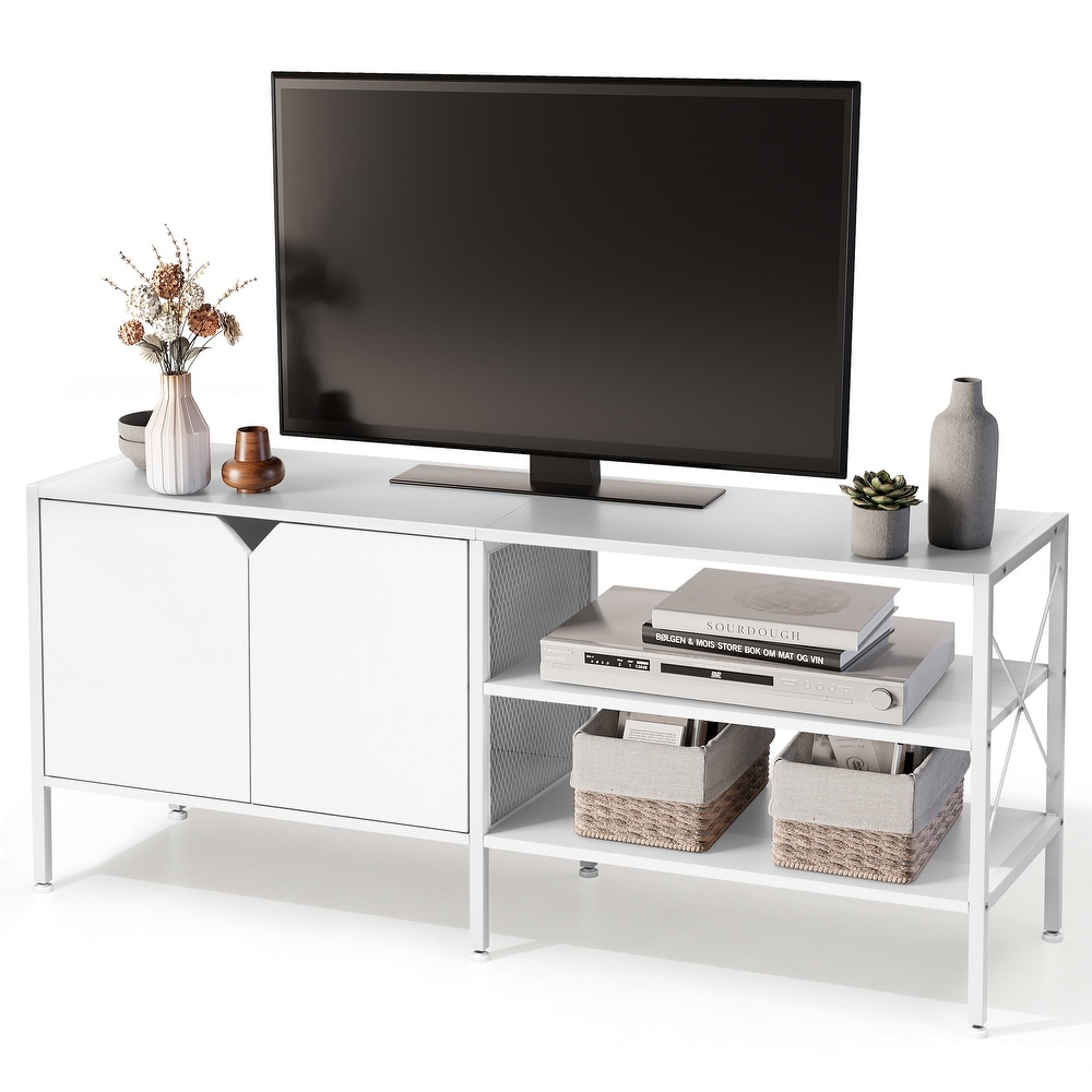 Crestlive TV Stand White 55 inch for TV up to 65\