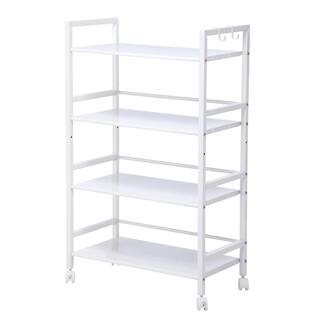 Karl home Widen Iron Multi-functional 4-Wheeled Storage Cart in White 302589548097