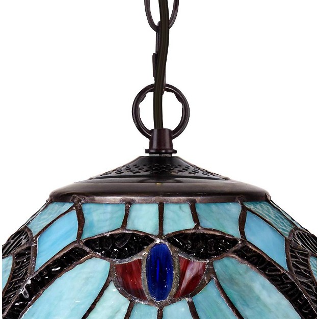 Wide Mission Art Glass 3 light Fixture For Dining Room Home Kitchen Island