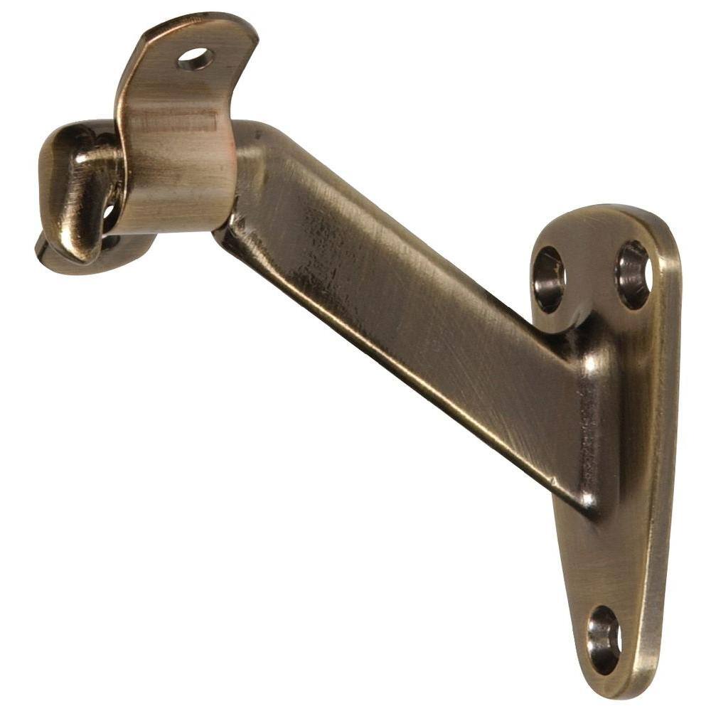 Hardware Essentials Antique Brass Heavy Duty Handrail Bracket (5-Pack) 852873