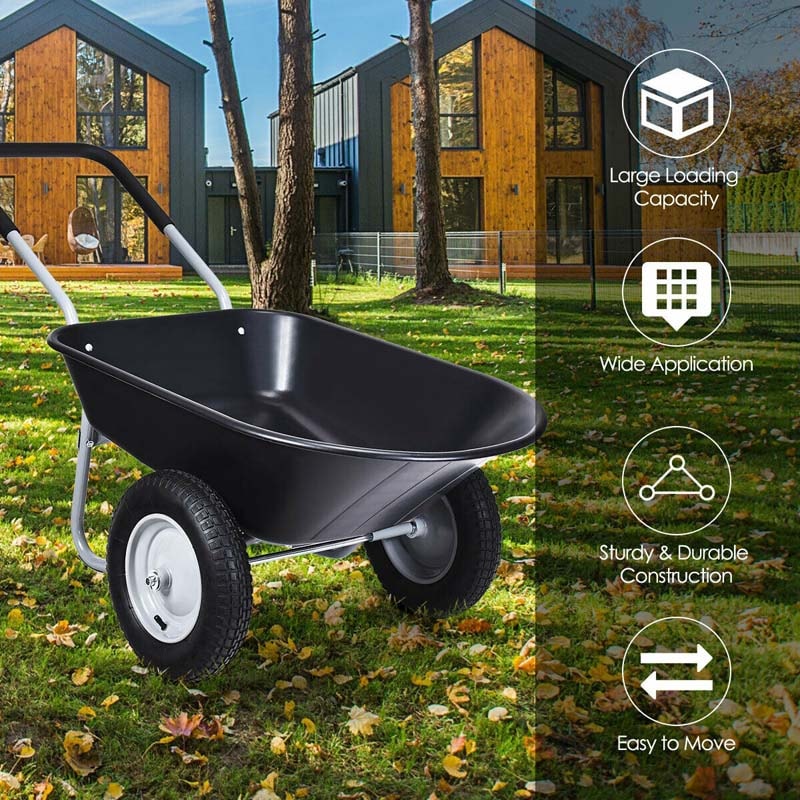 2 Wheel Wheelbarrow Garden Cart Heavy-duty Dolly Utility Car