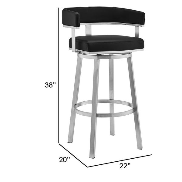 Sez 26 Inch Modern Swivel Barstool Armchair， Backrest