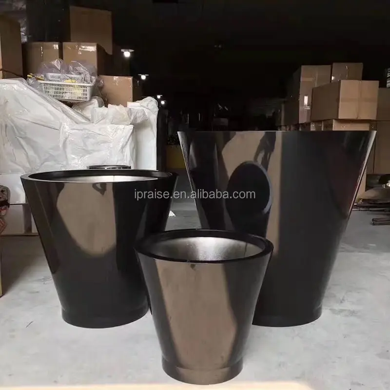 Garden Supplies Luxury tall metal floor vase large outdoor round planters / flower pots for plants