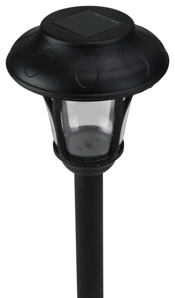 12 quotBlack Lantern Solar Light With White LED Light and Lawn Stake   Transitional   Path Lights   by Northlight Seasonal  Houzz