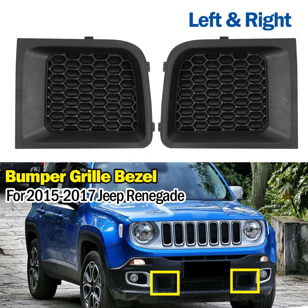 ZXMT Front Bumper Lower Grille Bezel Cover Left and Right Fit for Jeep Renegade 2015-2017