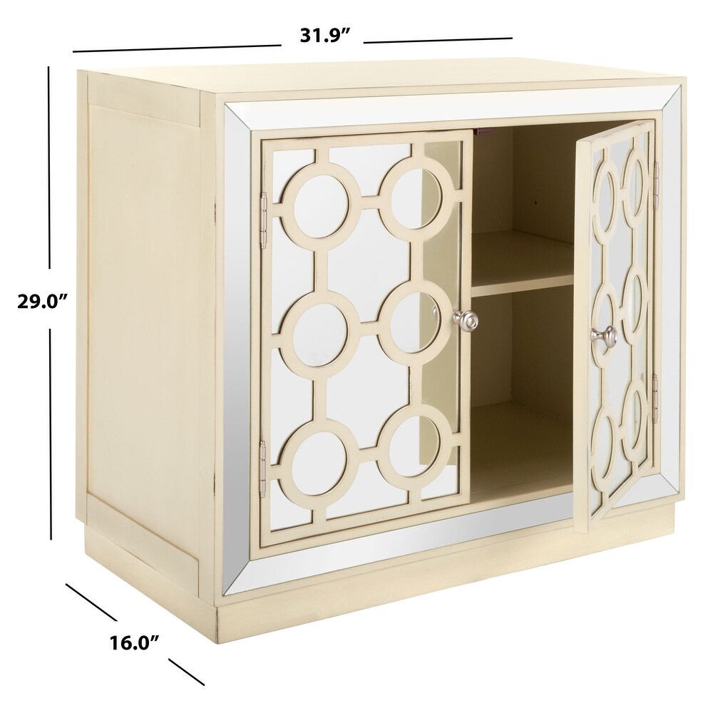 SAFAVIEH Kaia 2 Door Beige Storage Chest