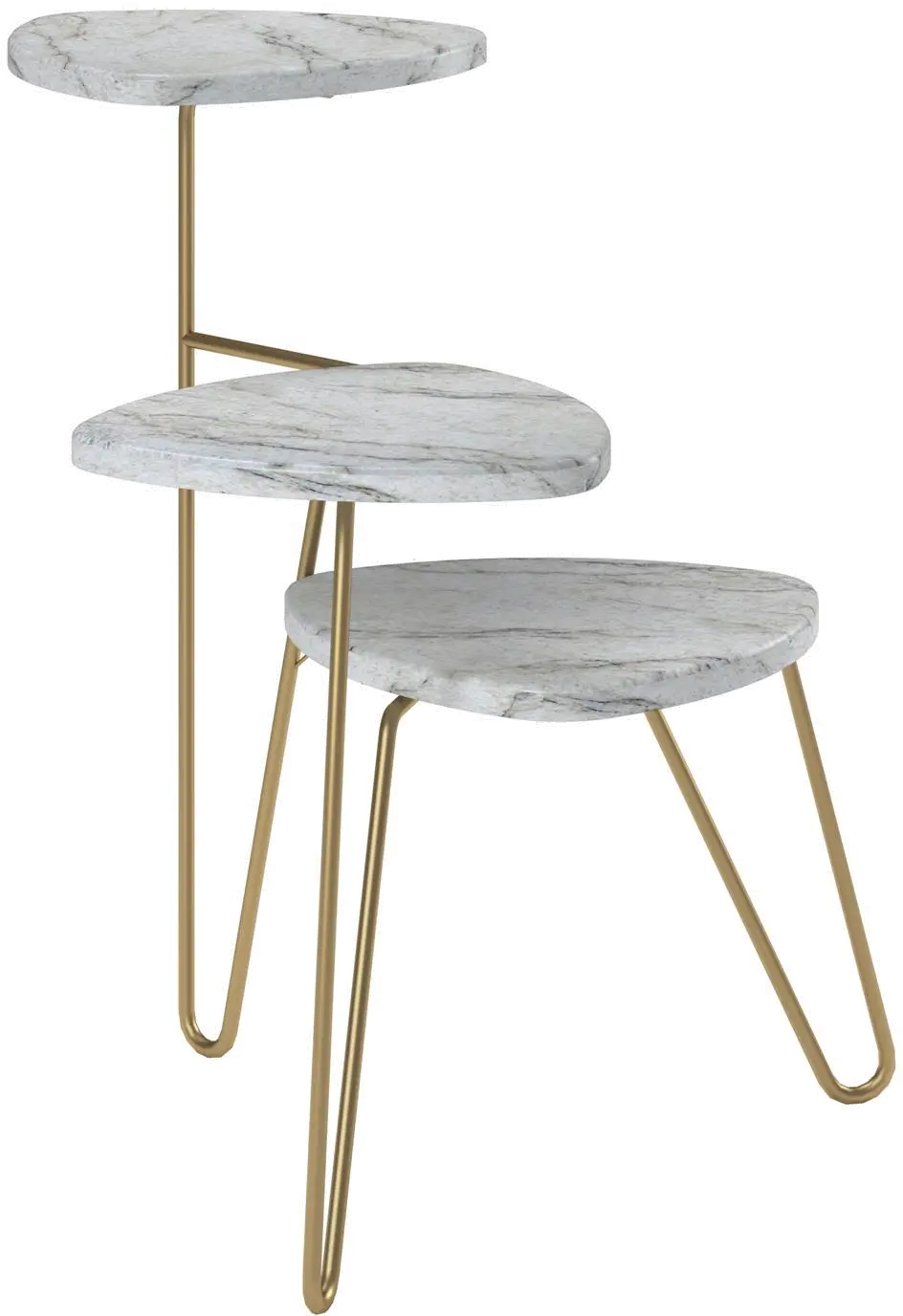 Athena Modern White Marble Plant Stand