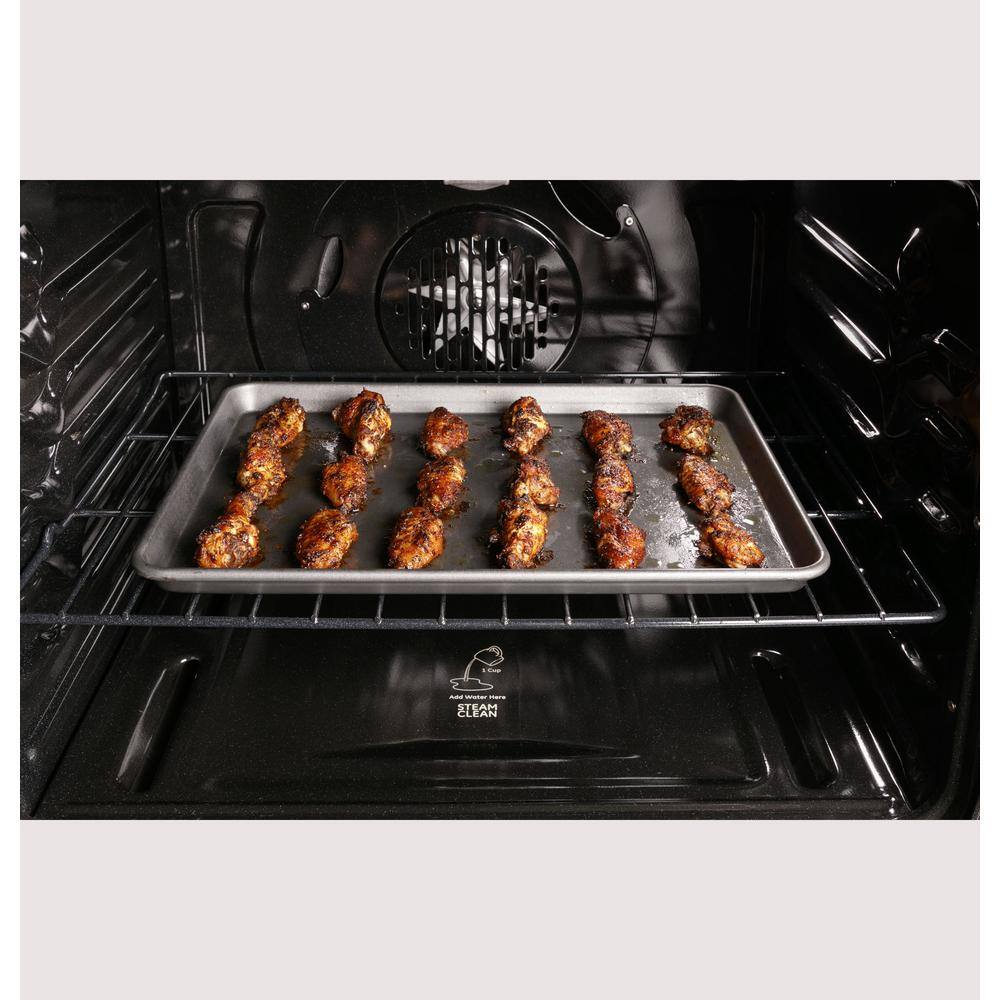 GE Profile 30 in. 6.8 cu. ft. Smart Freestanding Double Oven Gas Range in Fingerprint Resistant Stainless with Air Fry PGB965YPFS