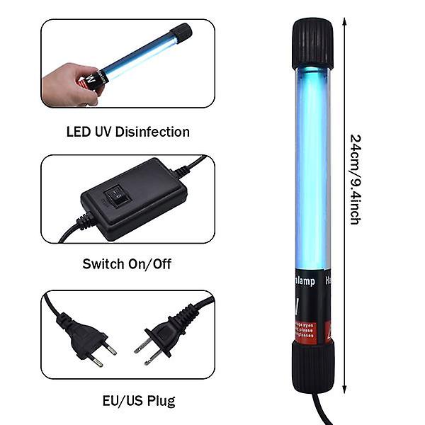 110v Portable 11w Handheld Ultraviolet Uv Disinfection Lamp Power Cord Length 1.1m Black 35096