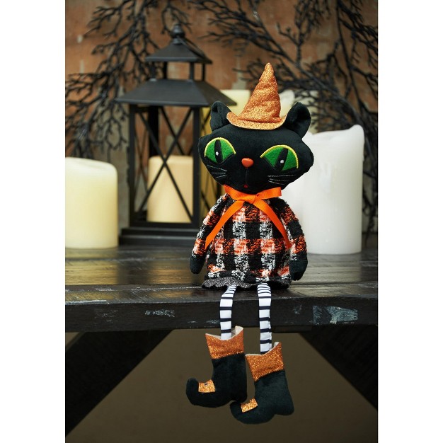 Gallerie Ii Cat Halloween Dangle Leg Shelf Sitter Figure Decor