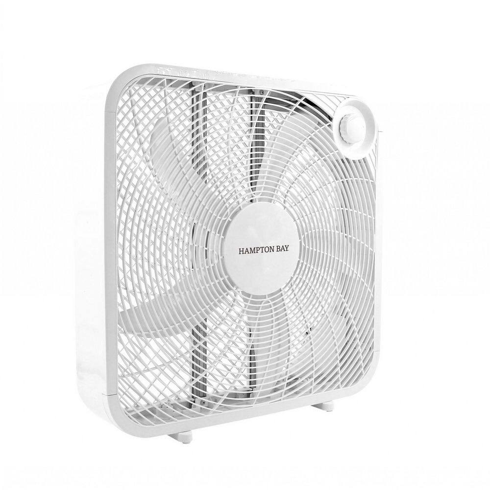 Hampton Bay 20 in. 3-Speed Indoor Box Fan in White FB50-16H