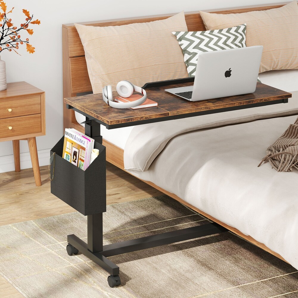 Adjustable C Shaped End Table with Tiltable Drawing Board