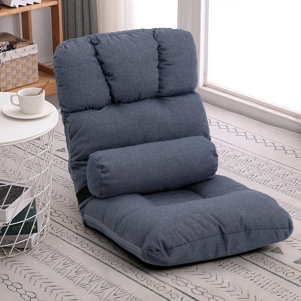 Adjustable Floor Chair Folding Recliner Padded Lazy Gaming Sofa