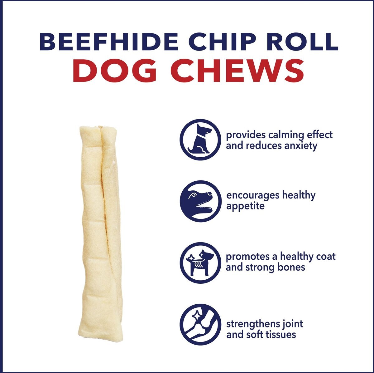 Pet Factory Beefhide 5-inch Chip Rolls Natural Flavored Dog Hard Chews