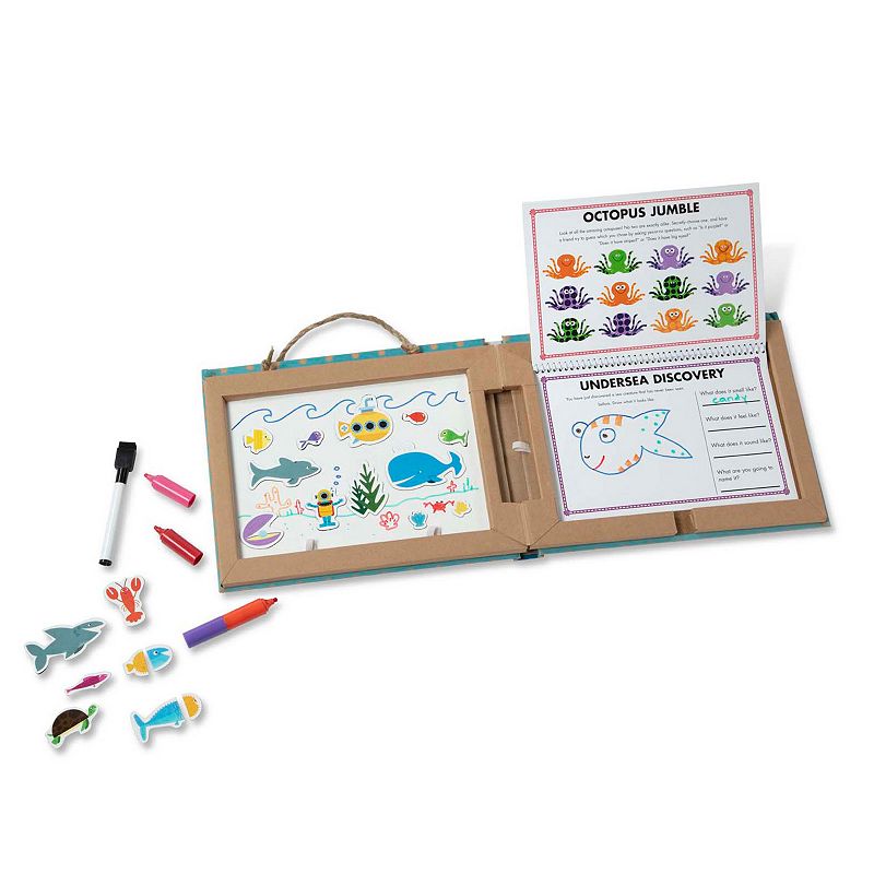 Melissa and Doug Natural Play Play， Draw， Create Reusable Drawing and Magnet Kit - Ocean