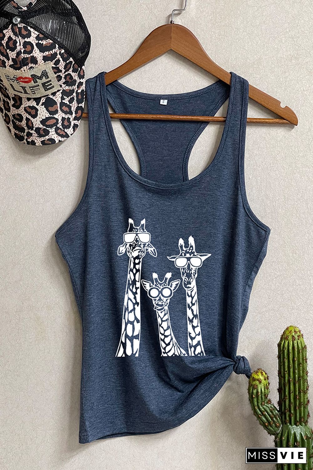 funny Giraffes with glasses Sleeveless Tank Top Wholesale