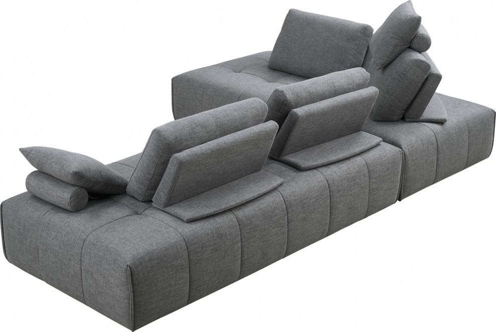 Divani Casa Edgar Modern Gray Fabric Modular Sectional Sofa   Transitional   Sectional Sofas   by Vig Furniture Inc.  Houzz