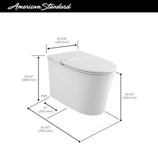 American Standard Studio S 1-piece 1.0 GPF Single Flush Elongated Low-Profile Toilet in White Seat Included 2548A100.020