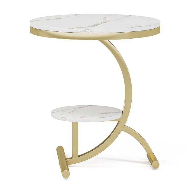 Tribesigns 2 tier Round Sofa Side Table