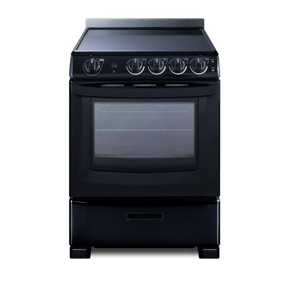 Summit Appliance 24 in. 2.9 cu. ft. Electric Range in Black REX2431BRT1