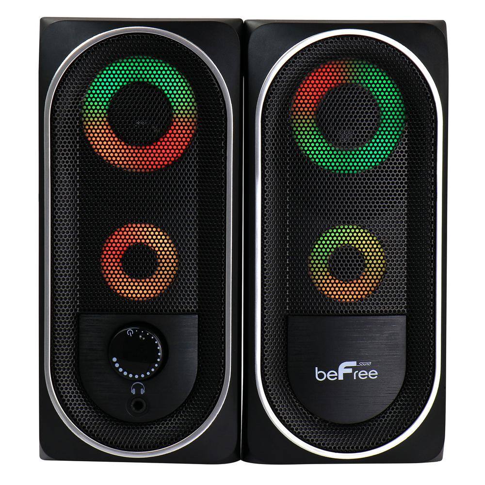 BEFREE SOUND 2.0 Computer Gaming Speakers with LED RGB Lights 985117831M