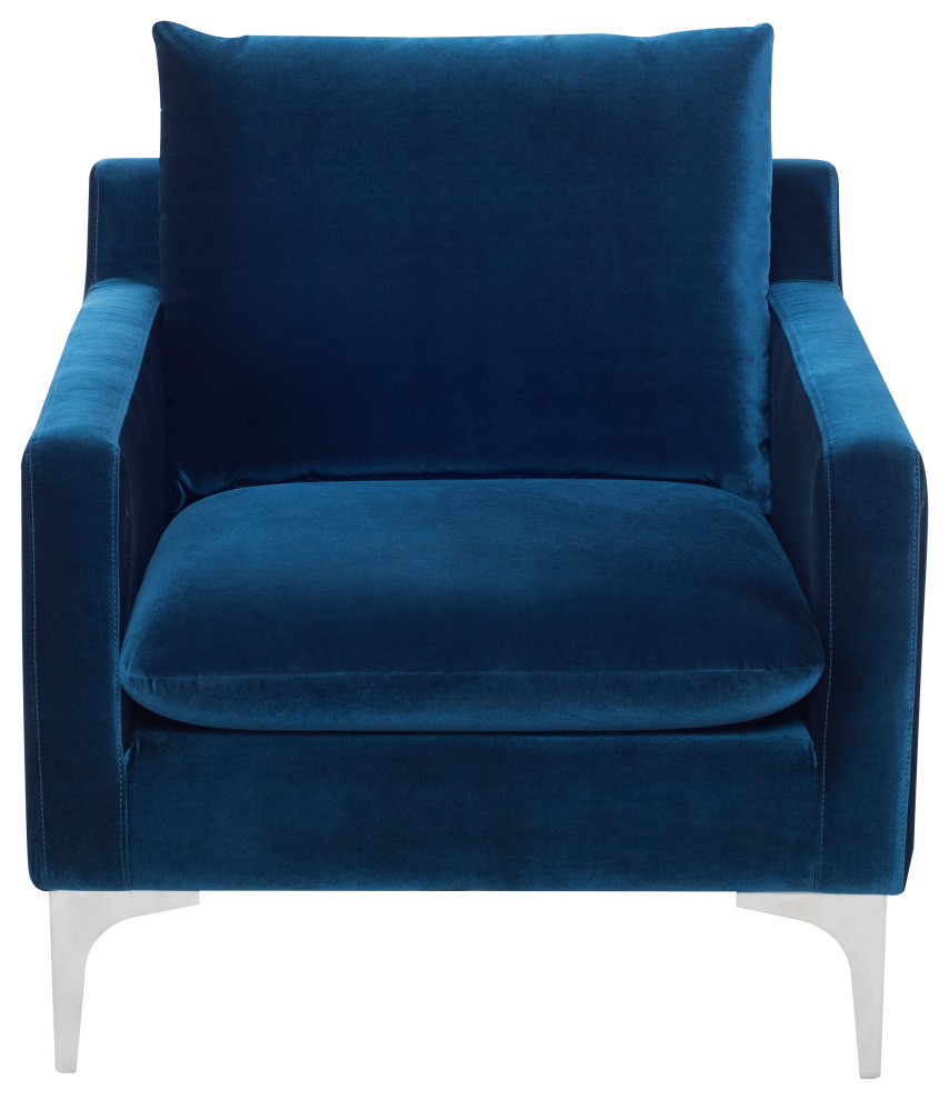 Anders Midnight Blue Single Seat Sofa   Midcentury   Armchairs And Accent Chairs   by Nuevo  Houzz