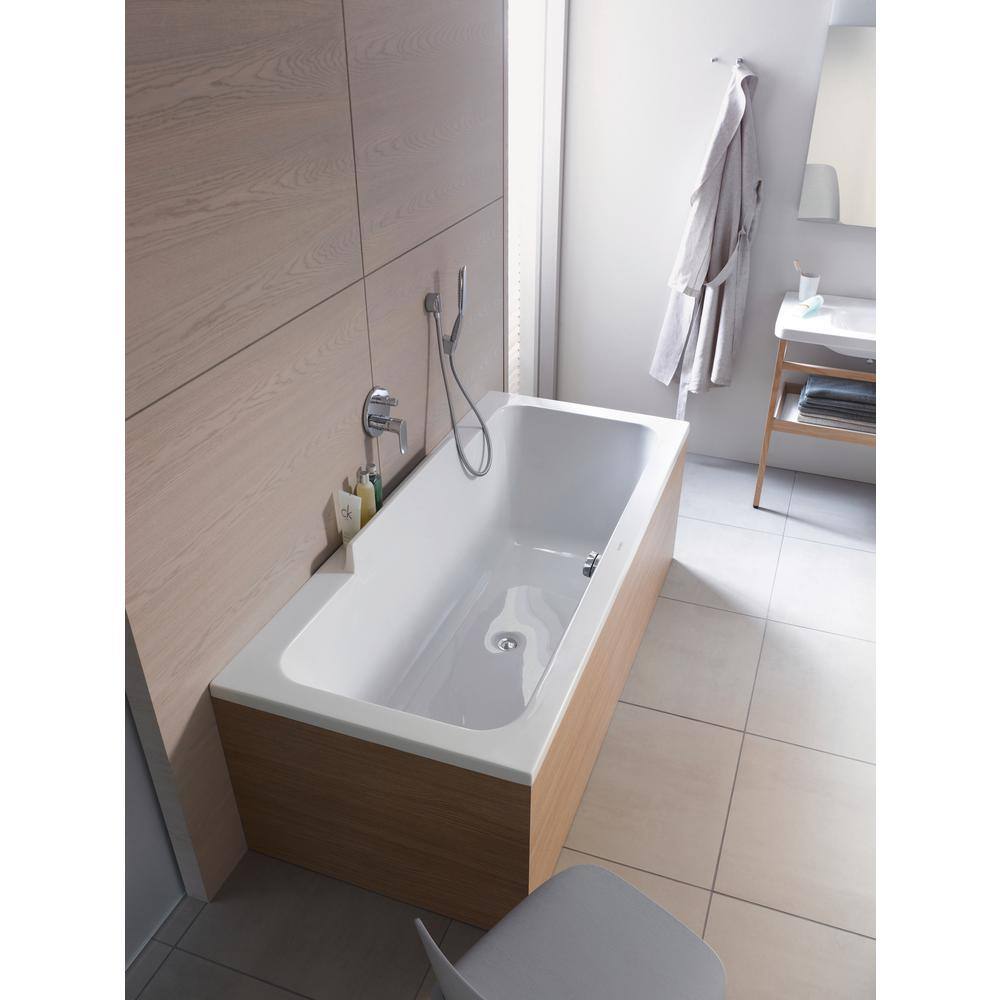 Duravit DuraStyle 70.88 in. Acrylic Rectangular Drop-in Bathtub in White 700298000000090