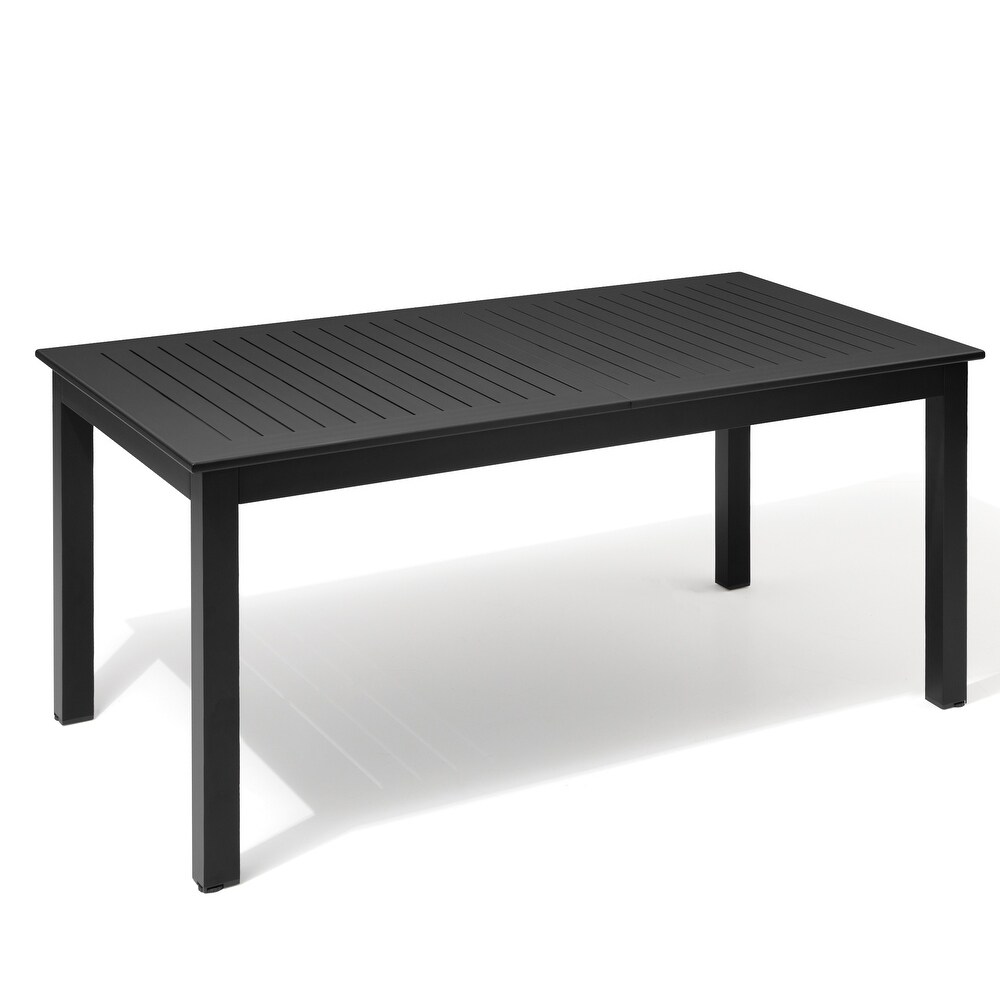 Outdoor Patio Dining Table Aluminum Extendable Rectangular   63\