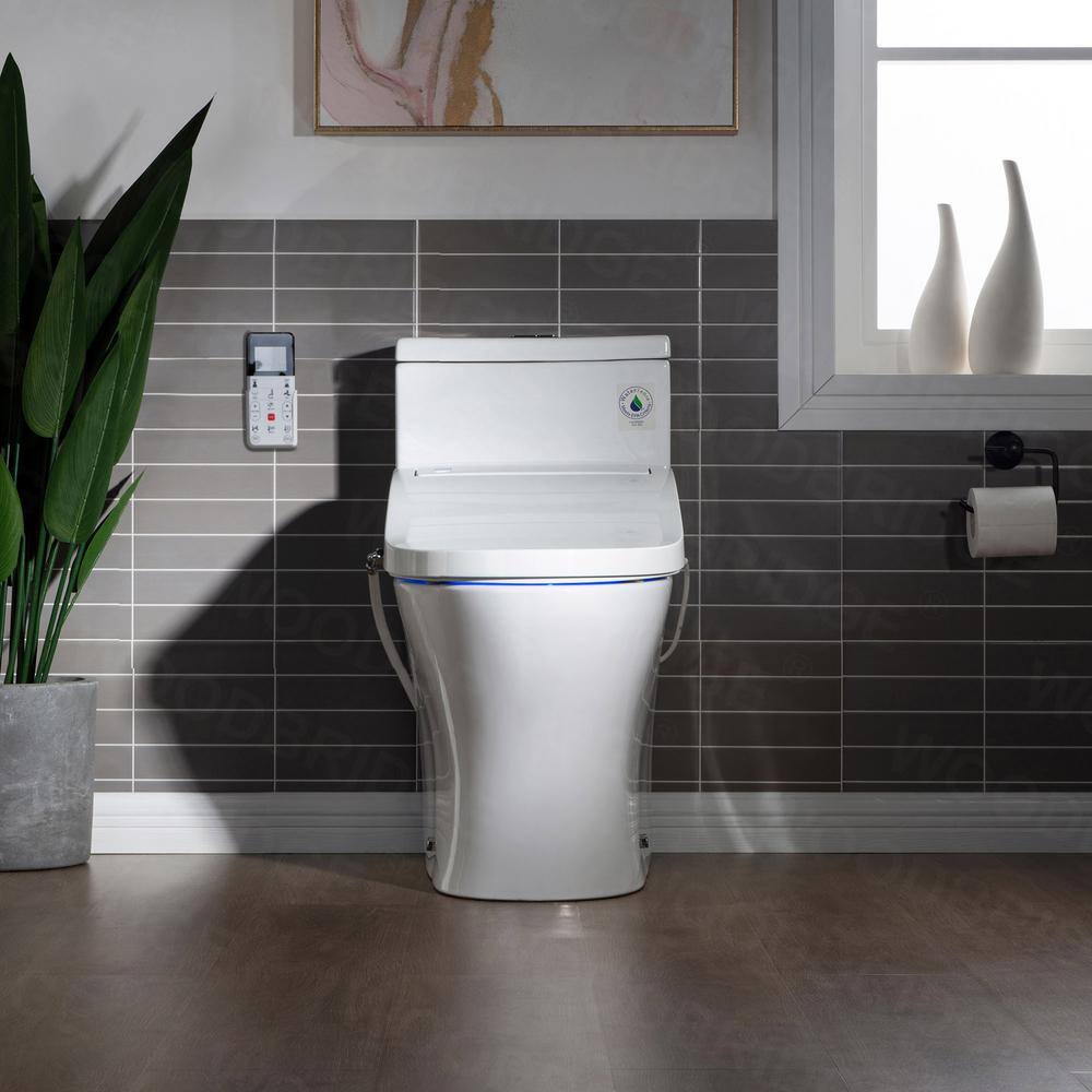 WOODBRIDGE Journey One Piece 1.1GPF1.6 GPF Dual Flush Elongated Toilet with Advance Smart Bidet Toilet in White T-0022