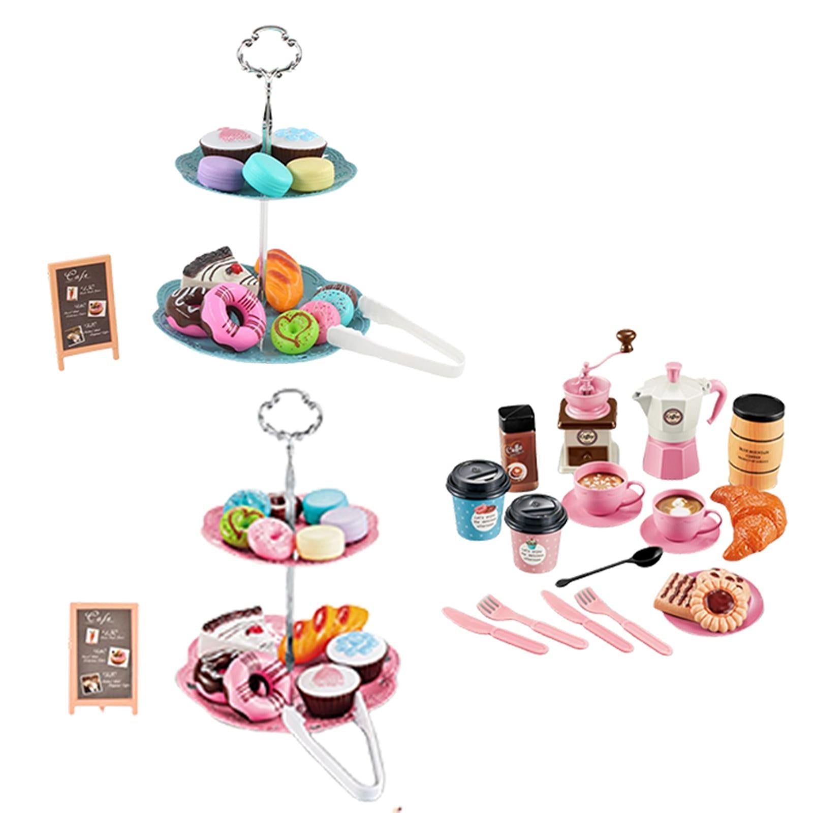 1 Set Toyset Pretend Toy Cake Accessories Coffee Machine Dessert Teaset Gift Tea Party Set for Kitchen Toddlers