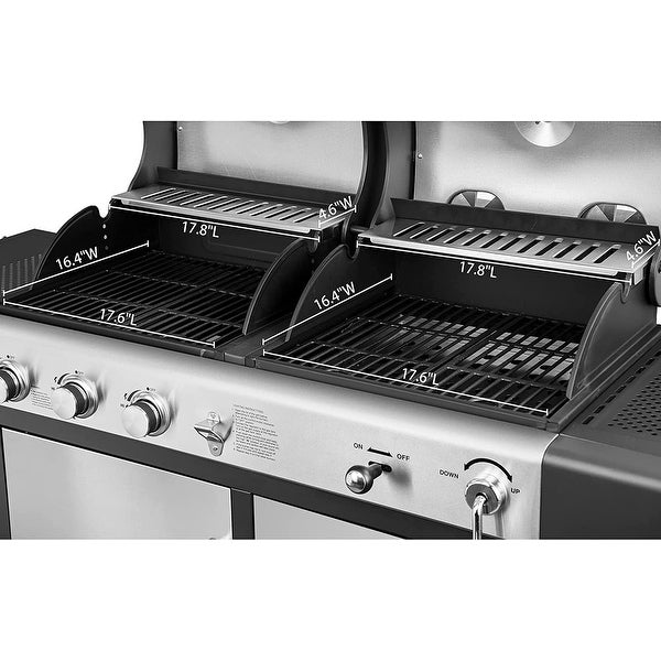 ZH3002SC 3-Burner 25，500-BTU Dual Fuel Cabinet Gas and Charcoal Grill Combo with Cover