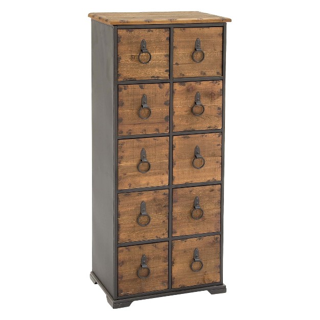 Wood 10 Drawer Footed Chest Olivia amp May