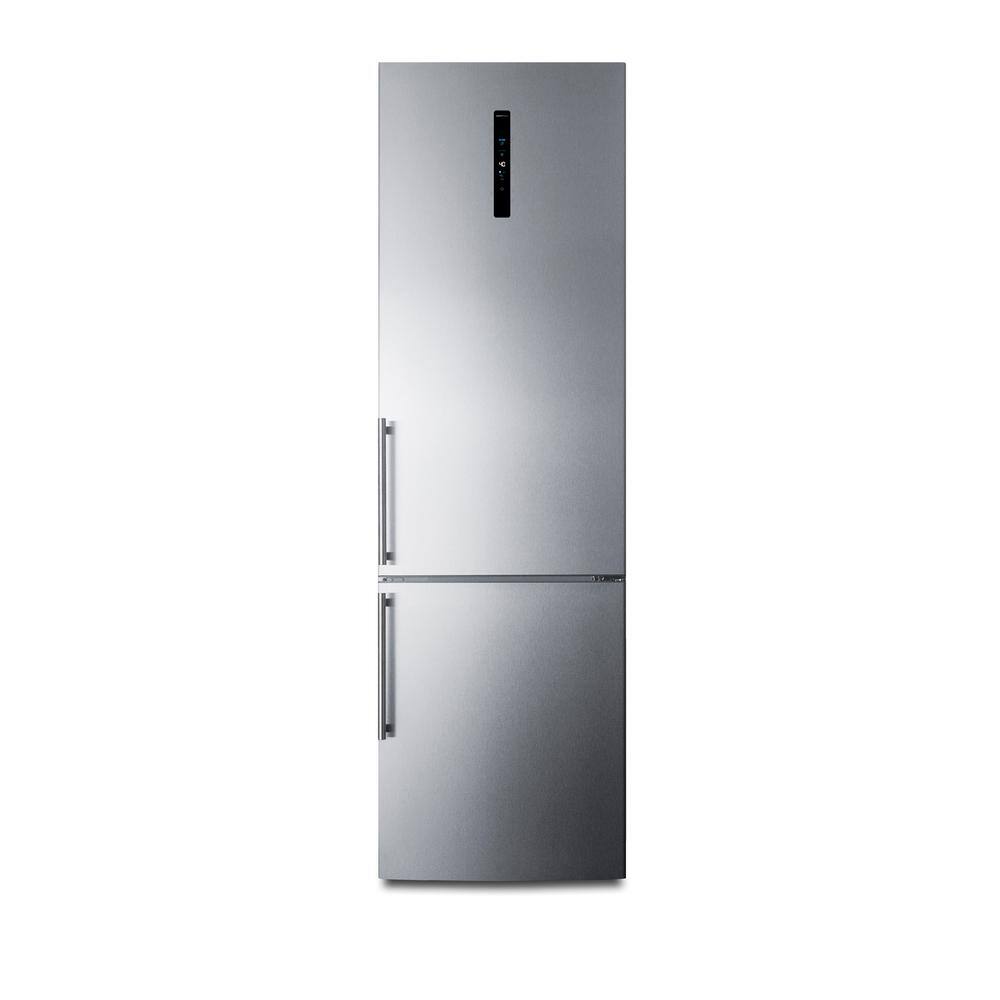 Summit Appliance 24 in. W 11.7 cu. ft. Bottom Freezer Refrigerator in Stainless Steel Counter Depth FFBF181ES2IM