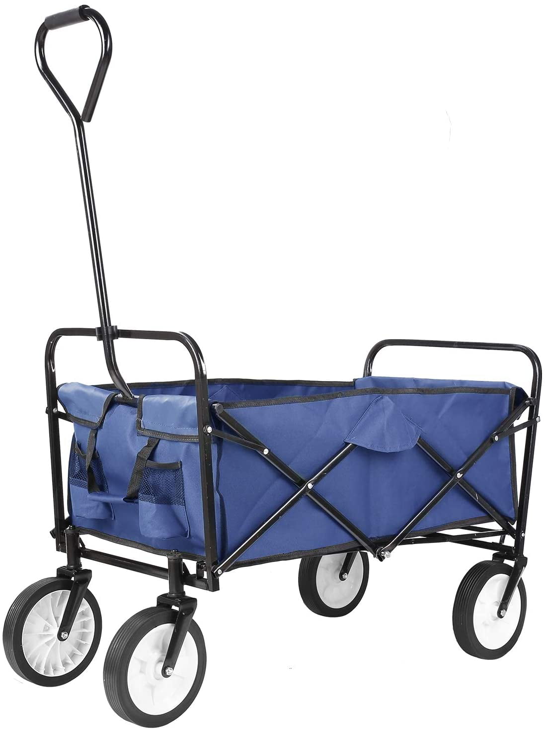 HEMBOR Outdoor Garden Folding Utility Wagon Cart - Navy Blue