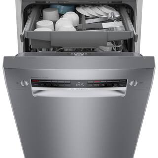 Bosch 800 Series 18 in. ADA Compact Front Control Dishwasher in Stainless Steel with Stainless Steel Tub and 3rd Rack 44dBA SPE68B55UC