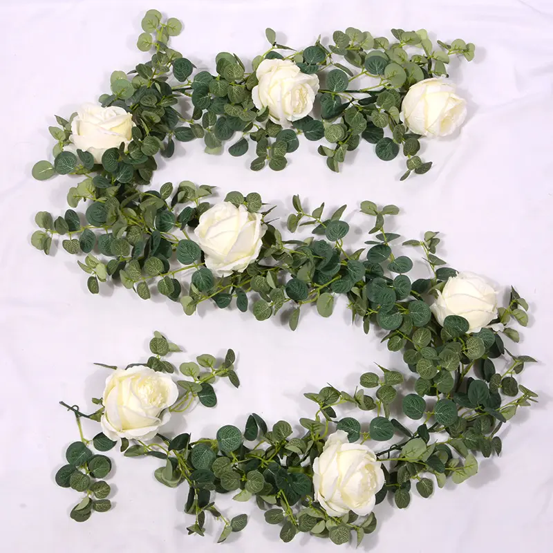 Garden supplies indoor wall decorative artificial flowers vines peony plant eucalyptus hanging decorations artificial vines