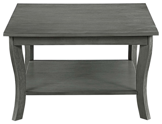 Convenience Concepts American Heritage Square Coffee Table in Gray Wood Finish   Transitional   Coffee Tables   by Homesquare  Houzz