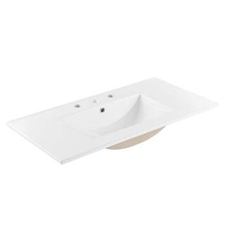 MODWAY Cayman 36 in. Bathroom Sink in White EEI-4203-WHI