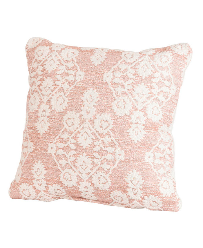 GAURI KOHLI Roche Pastel Peach Throw Pillow， 18X18