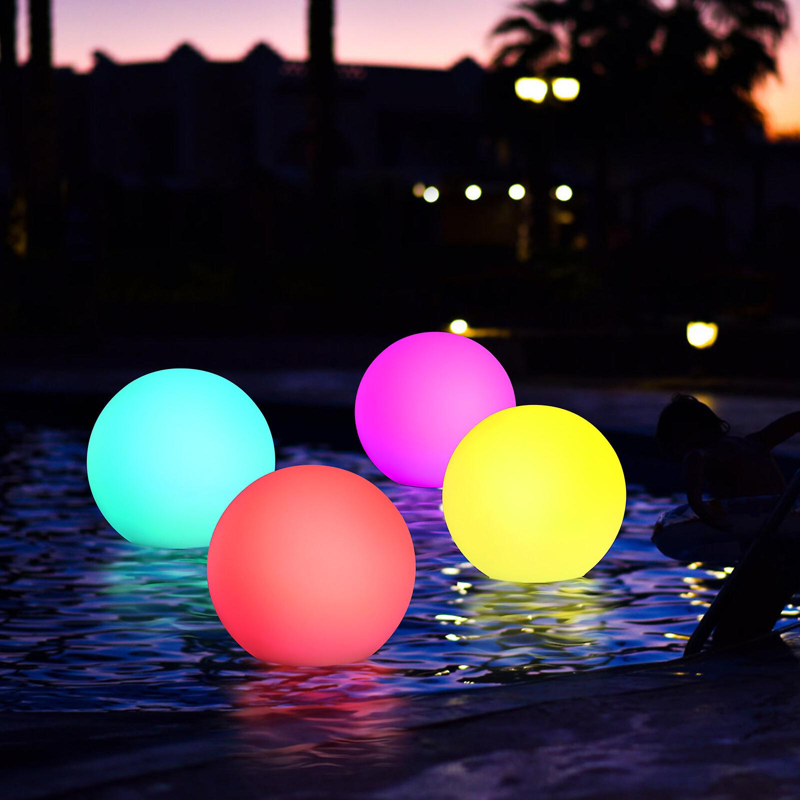 Osaladi 4pcs Floating Pool Lights Led Ball Shaped Lamps Waterproof Battery Powered Ball Lights Rechargeable Pool Lights