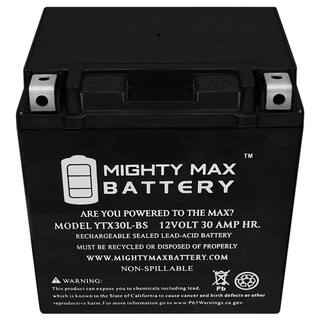 MIGHTY MAX BATTERY YTX30L-BS 12V 30AH Replacement Battery for High Performance ETX30L-BS MAX3946771