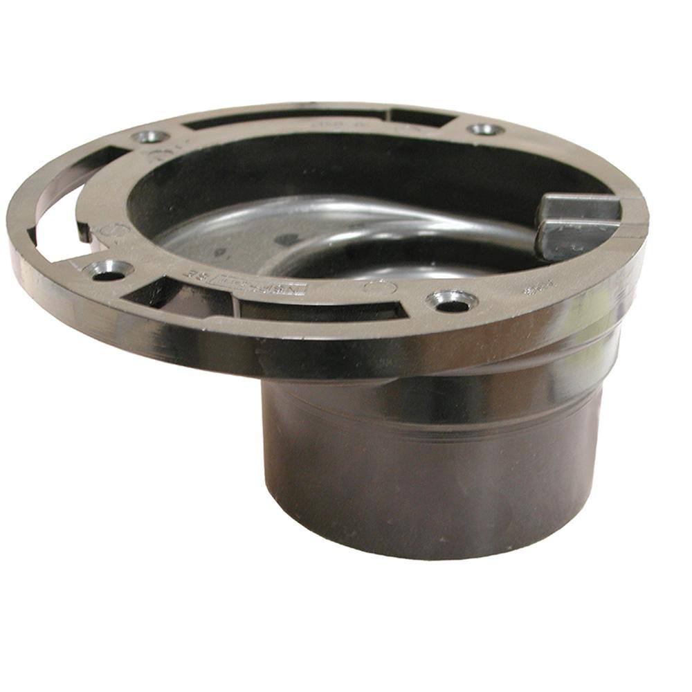 JONES STEPHENS 7 in. O.D. ABS 4-Way Offset Closet (Toilet) Flange Less Knockout Fits Over 3 in. or Inside 4 in. Schedule 40 DWV Pipe C54343